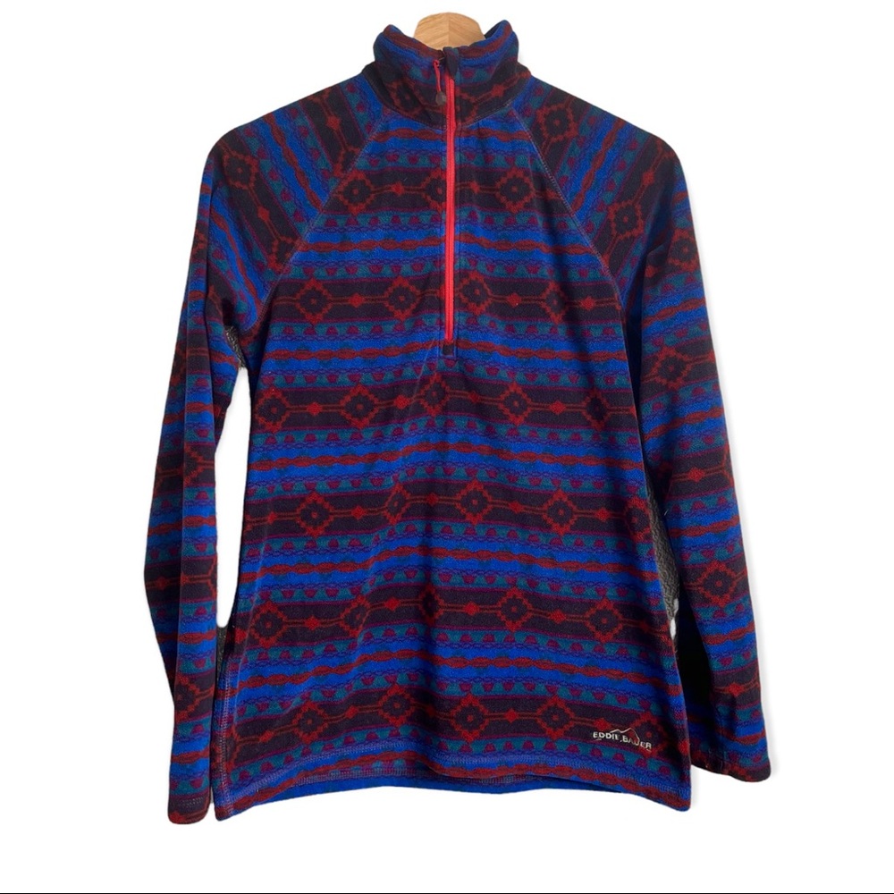 Eddie Bauer Southwestern Print Quarter Zip Fleece